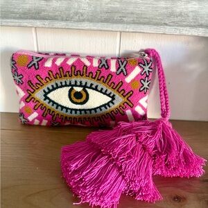 Wayuu Tribe Hot Pink Eye Motif Crossbody Bag